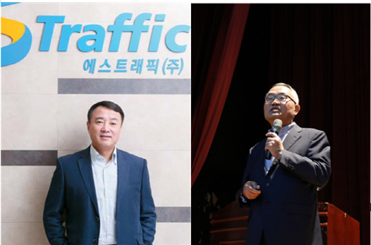 문찬종(왼쪽) 에스트래픽 대표와 이재현 사장. 삼성SDS 동료 서른명이 세운 이 회사는 10년만에 IT서비스 수출로 3000만불 수출탑과 서비스탑, 은탑산업훈장을 받았다.